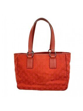 Gucci Handbag GG Canvas Red Silver